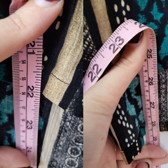 NWT Blue Tan Asymmetrical Loose The Big Shirt Carole Tomkins Santa Fe Size 2XL - Picture 8 of 11